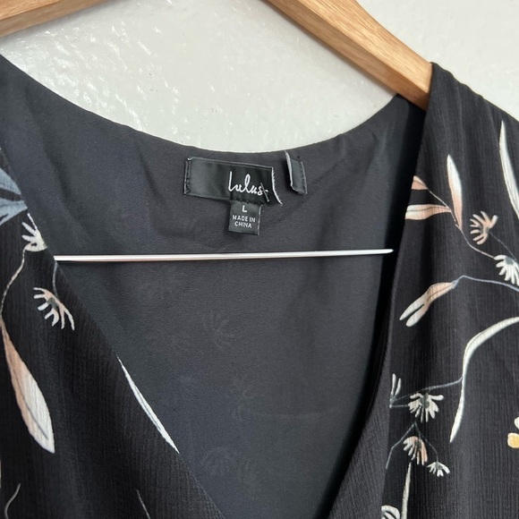 NWOT Wild Winds Black Floral Print High-Low Wrap Dress - Picture 6 of 7